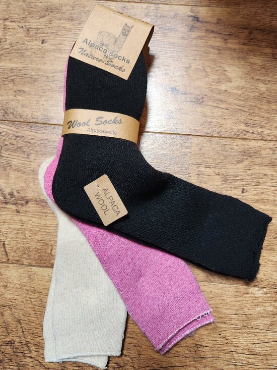 Nature Wool Accessories - NATURE SOCK Alpaca Wool Crew Socks - 3 PAIRS - Sz 9 - 11 - NEW NWT